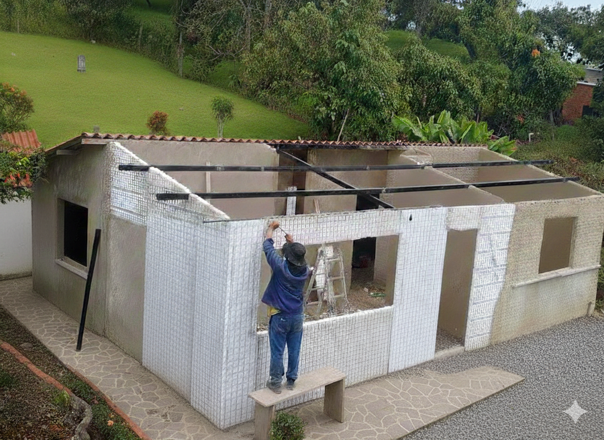 Aplicación de aislamiento térmico con paneles EPS en construcción