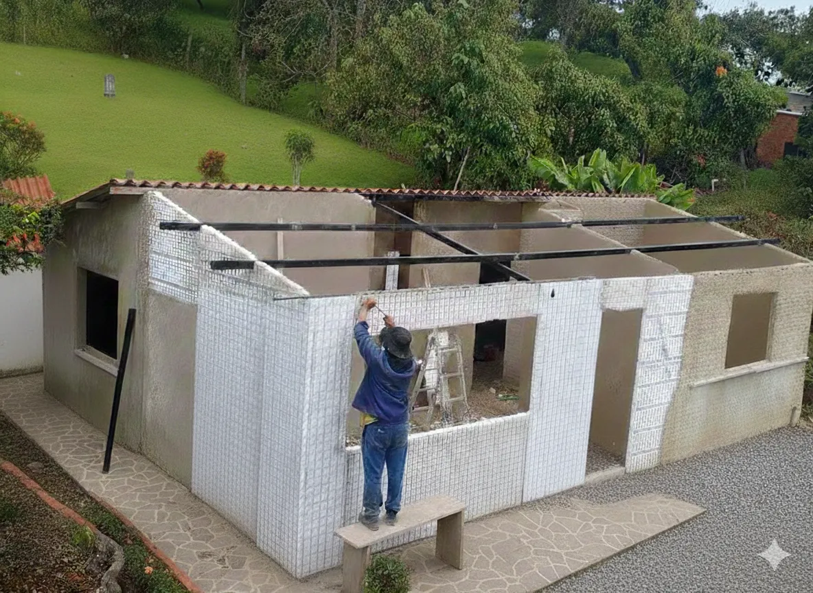 Aplicación de aislamiento térmico con paneles EPS en construcción
